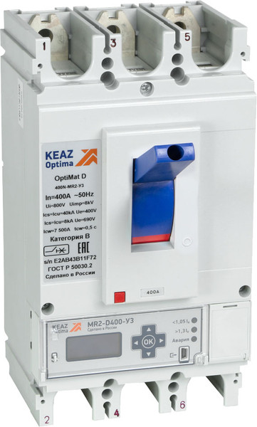 Изображение товара Выключатель автоматический КЭАЗ 400А 40кА OptiMat D400N MR1 У3 / 279892