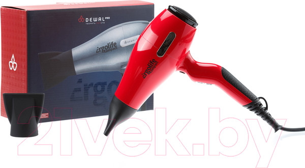 Изображение товара Профессиональный фен Dewal ErgoLife Compact / 03-002 (красный)
