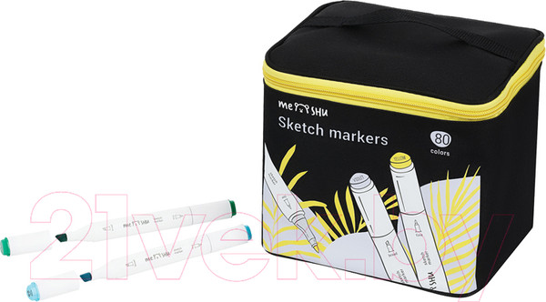 Изображение товара Набор маркеров Meshu Двусторонние / MS_53448 (80цв)