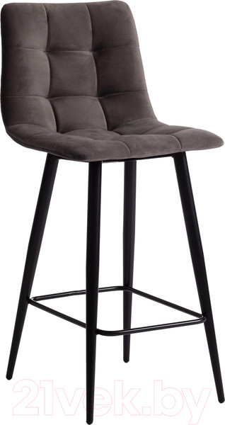 Изображение товара Стул барный Tetchair Chilly 55x44x94 (темно-серый Barkhat 14/черный)
