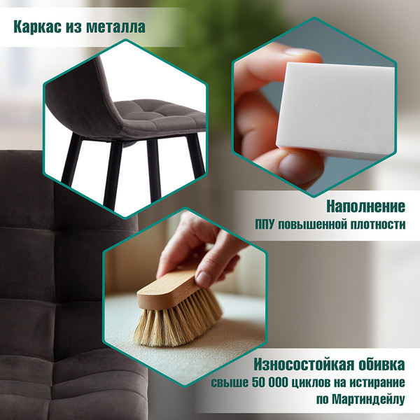 Изображение товара Стул барный Tetchair Chilly 55x44x94 (темно-серый Barkhat 14/черный)