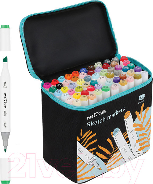 Изображение товара Набор маркеров Meshu Двусторонние / MS_53431 (60цв)
