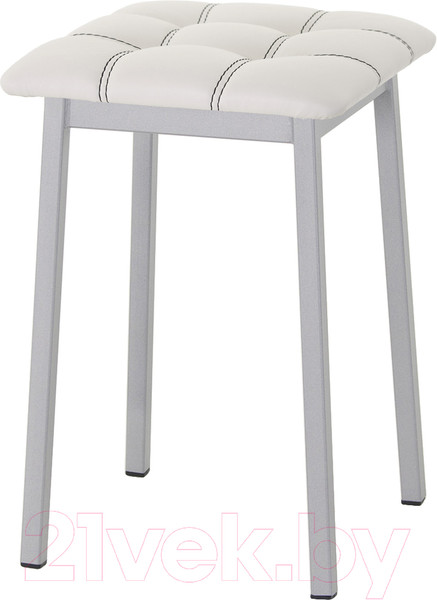 Изображение товара Табурет AMC Comfort 7К5.12 (кожзам белый/серебристый)