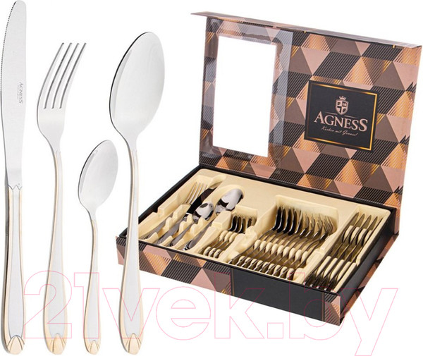 Изображение товара Набор столовых приборов Agness 942-047 (24пр)