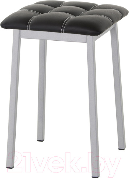 Изображение товара Табурет AMC Comfort 7К5.1 (кожзам черный/серебристый)