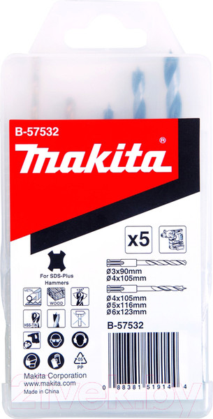 Изображение товара Набор буров Makita B-57532 (5шт)