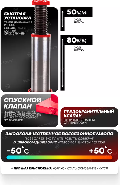 Изображение товара Бутылочный домкрат ForceKraft FK-T91604/DS (51356)