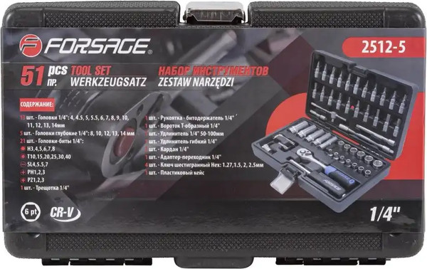 Изображение товара Универсальный набор инструментов Forsage F-2512-5(51928)