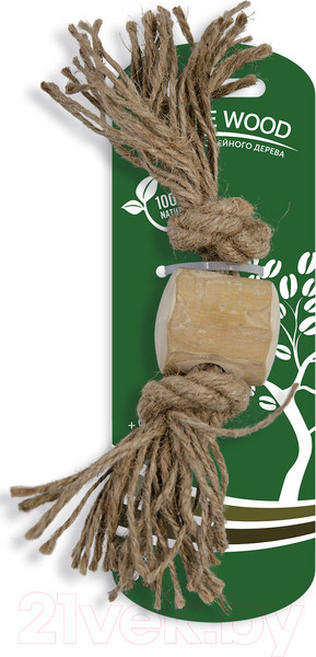 Изображение товара Игрушка для собак Coffee Wood Бочонок на веревке / TUG/CW-S