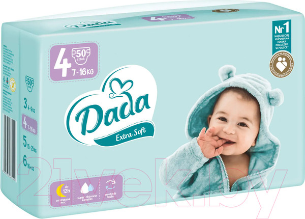Изображение товара Подгузники детские Dada Extra Soft Maxi 4 (50шт)