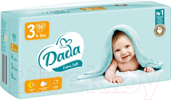 Изображение товара Подгузники детские Dada Extra Soft Midi 3 (56шт)