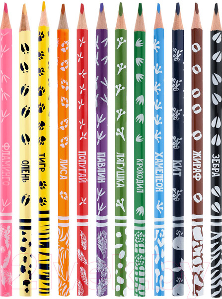 Изображение товара Набор цветных карандашей Каляка-Маляка Зоопарк / КТПКМ12 (12цв)