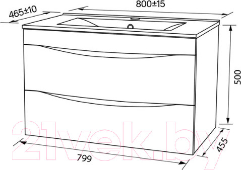Изображение товара Тумба под умывальник IDDIS Cloud CLO80W0i95