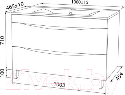 Изображение товара Тумба под умывальник IDDIS Cloud CLO10WFi95