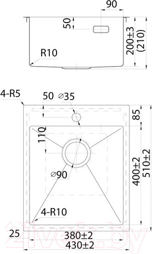 Изображение товара Мойка кухонная IDDIS Haze HAZ43S0i77