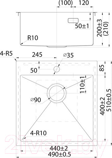 Изображение товара Мойка кухонная IDDIS Haze HAZ49S0i77