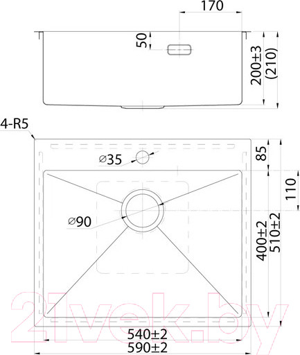 Изображение товара Мойка кухонная IDDIS Haze HAZ59S0i77