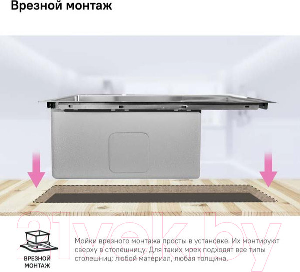 Изображение товара Мойка кухонная IDDIS Haze HAZ59SLi77