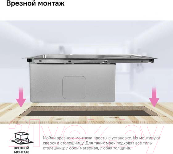 Изображение товара Мойка кухонная IDDIS Haze HAZ78SLi77