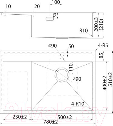 Изображение товара Мойка кухонная IDDIS Haze HAZ78SRi77