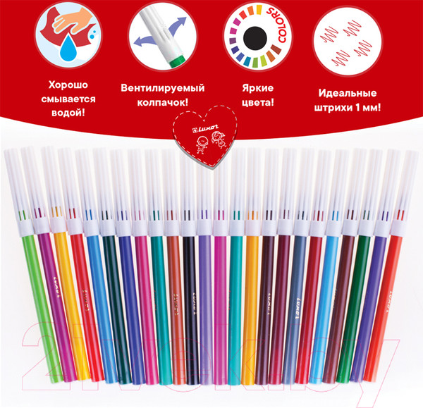 Изображение товара Фломастеры Luxor Coloring / 6101/24 TUB (24цв)