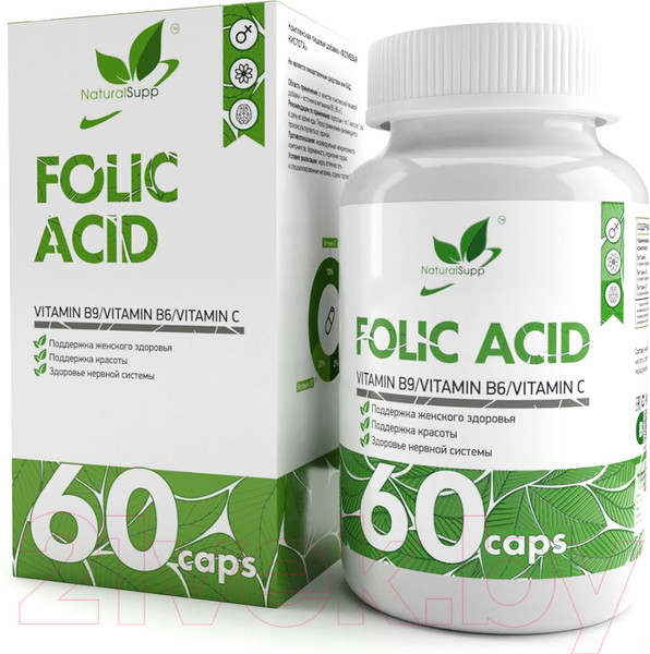 Изображение товара Витамин NaturalSupp Фолиевая кислота (Витамин В9) (60капсул)