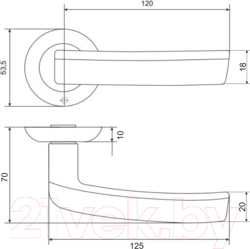 Изображение товара Ручка дверная Vettore R07.033 CP (хром)
