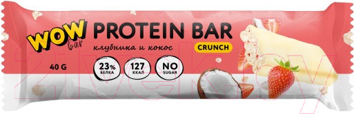 Изображение товара Набор протеиновых батончиков Prime Kraft Wowbar Crunch Клубника и кокос (15x40гр)
