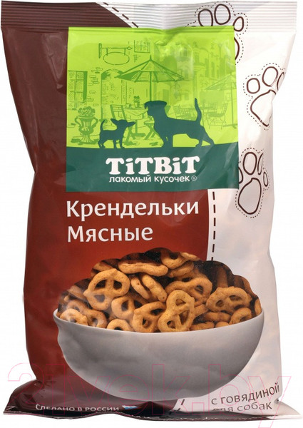 Изображение товара Лакомство для собак TiTBiT Крендельки мясные с говядиной печенье (500г)
