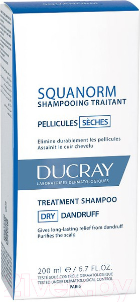 Изображение товара Шампунь для волос Ducray Скванорм против сухой перхоти с длительным эффектом (200мл)