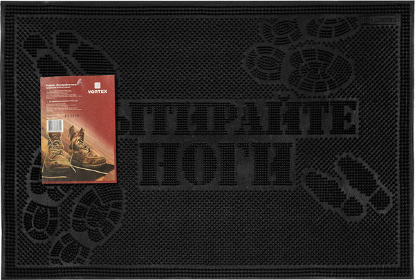 Изображение товара Коврик грязезащитный VORTEX Вытирайте ноги 40x60 / 20013 (черный)