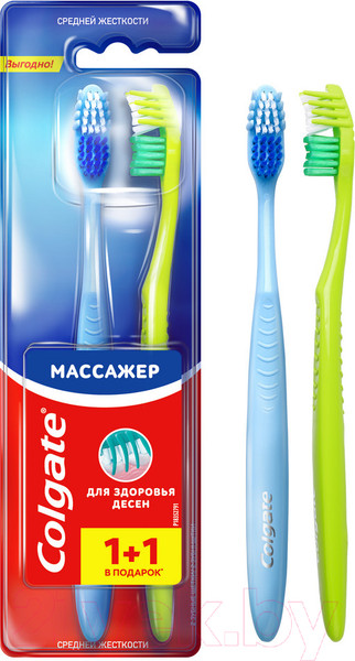 Изображение товара Набор зубных щеток Colgate Массажер (1шт+1шт)