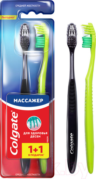 Изображение товара Набор зубных щеток Colgate Массажер (1шт+1шт)