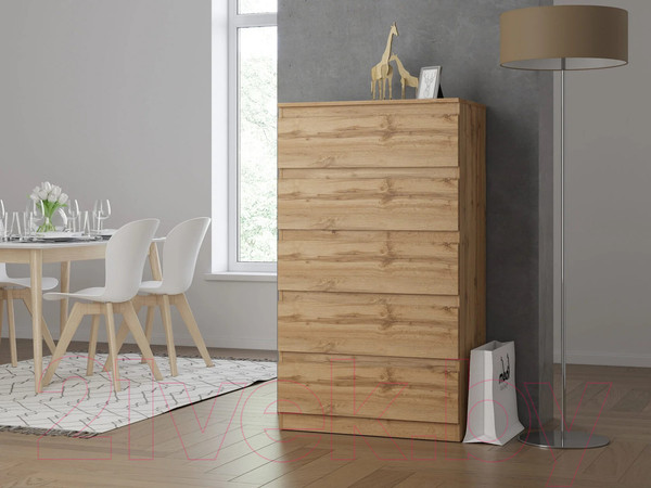 Изображение товара Комод НК Мебель Stern Т-8 5-я / 72676287 (16мм, дуб вотан)