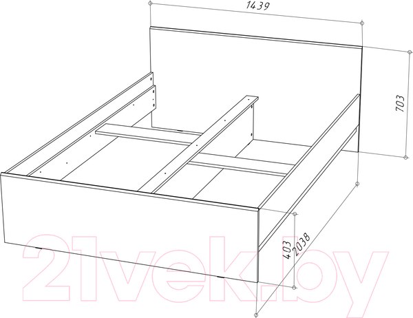 Изображение товара Каркас кровати НК Мебель Stern 140x200 / 72676496 (дуб сонома)