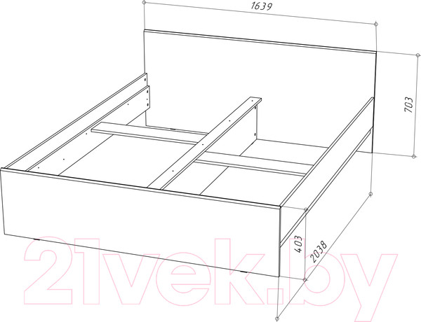 Изображение товара Каркас кровати НК Мебель Stern 160x200 / 72676498 (дуб сонома)