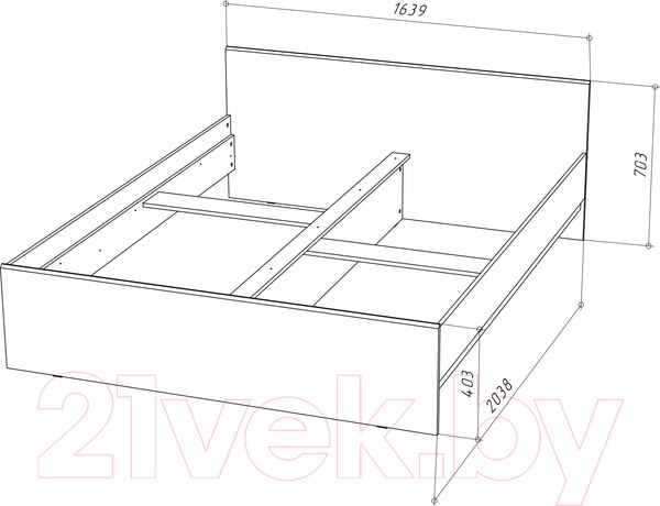 Изображение товара Каркас кровати НК Мебель Stern 160x200 / 72676499 (белый)