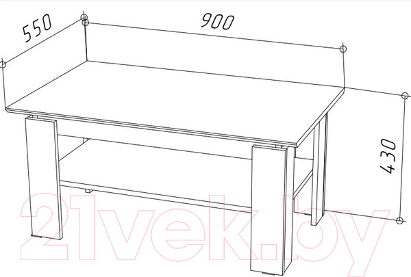 Изображение товара Журнальный столик НК Мебель Stern 900 / 72676488 (дуб вотан)