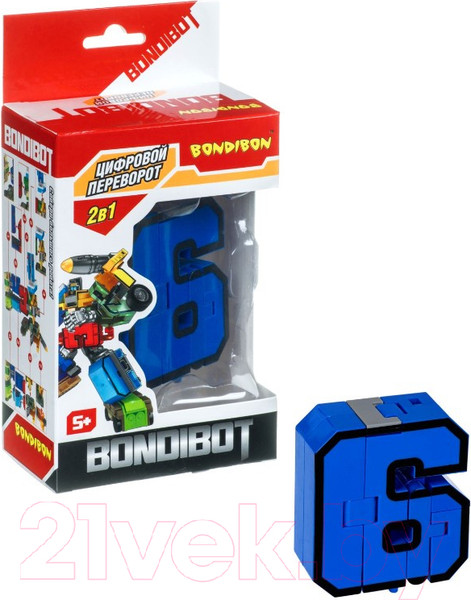 Изображение товара Игрушка-трансформер Bondibon Bondibot Цифра 6 / ВВ4354