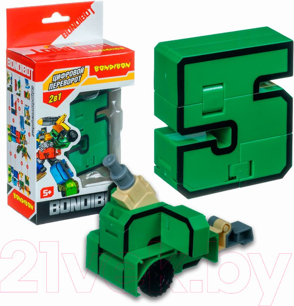 Изображение товара Игрушка-трансформер Bondibon Bondibot Цифра 5 / ВВ4353