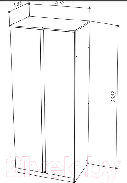 Изображение товара Шкаф НК Мебель Stern 2-х дверный / 72676501 (белый)