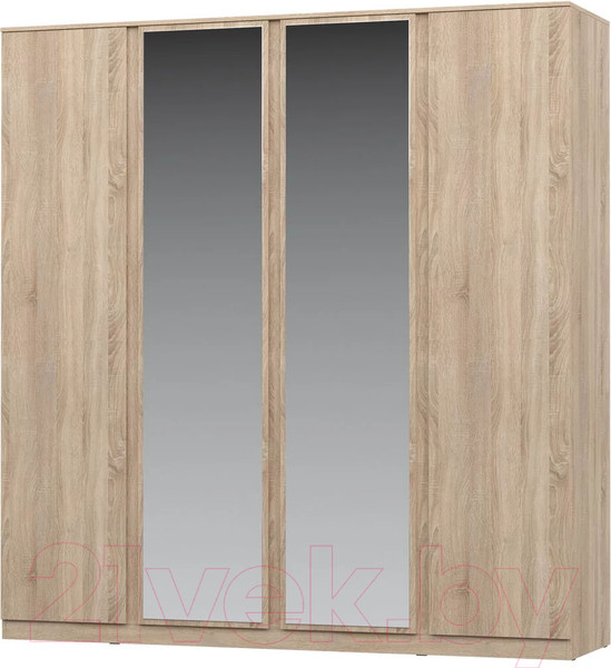 Изображение товара Шкаф НК Мебель Stern 4-х дверный с зеркалом / 72676508 (дуб сонома)