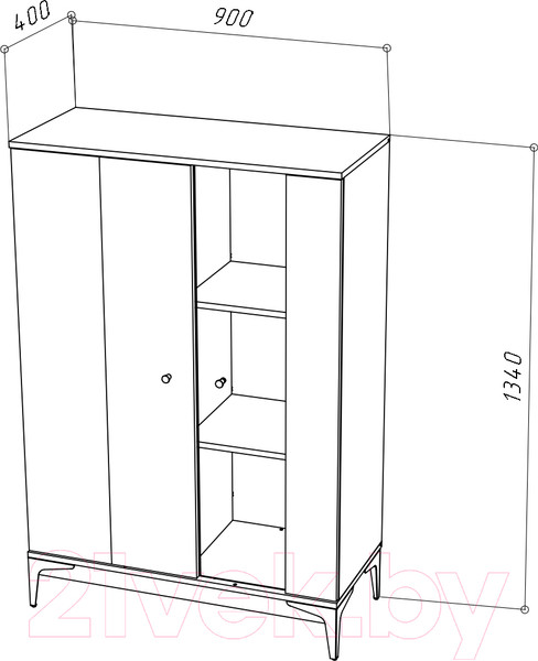 Изображение товара Тумба НК Мебель Нордик КД-1 / 71916618 (холодный серый/дуб артизан)