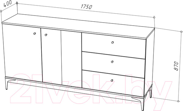 Изображение товара Тумба НК Мебель Нордик КД-2 / 71916619 (холодный серый/дуб артизан)