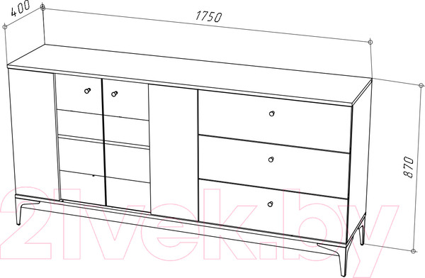 Изображение товара Тумба НК Мебель Нордик КД-3 / 71916620 (холодный серый/дуб артизан)