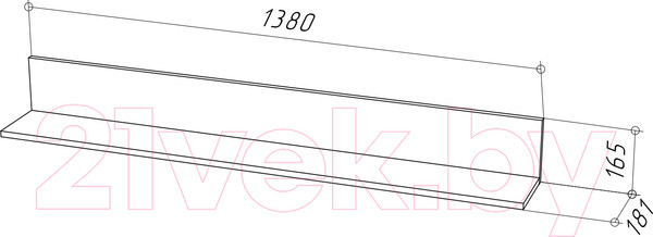 Изображение товара Полка НК Мебель Нордик / 71916623 (холодный серый)