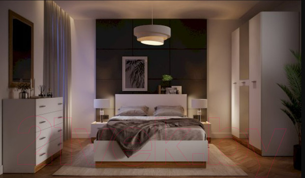 Изображение товара Прикроватная тумба НК Мебель Fresco правая / 72516688 (белый/дуб вотан)