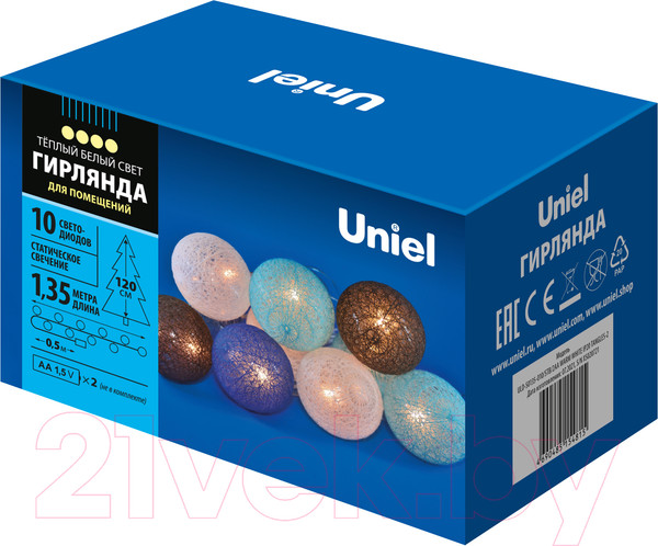 Изображение товара Светодиодная гирлянда Uniel ULD-S0135-010/STB/2AA / UL-00008420