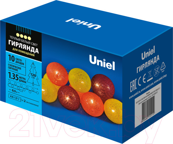 Изображение товара Светодиодная гирлянда Uniel ULD-S0135-010/STB/2AA / UL-00008668