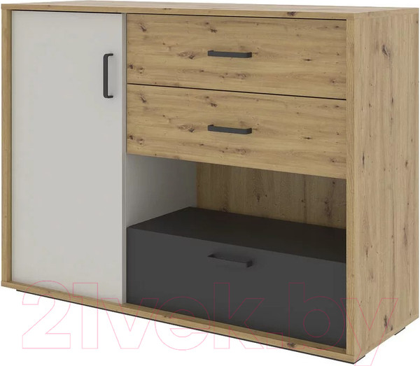 Изображение товара Тумба НК Мебель Kubo КМ-120 / 71705624 (артизан/черный/серый)